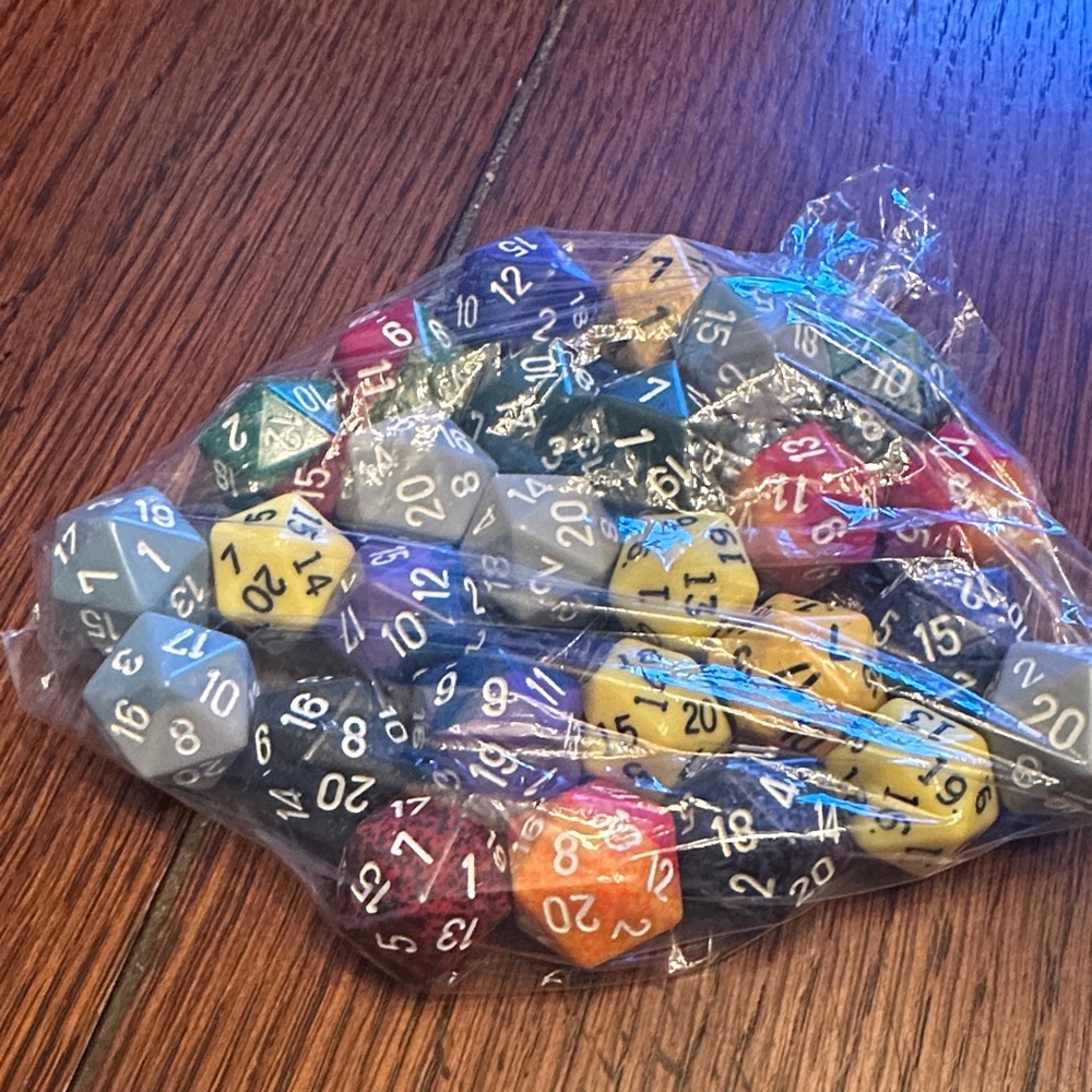 Multicolor Polyhedral Dice Set for Tabletop Games